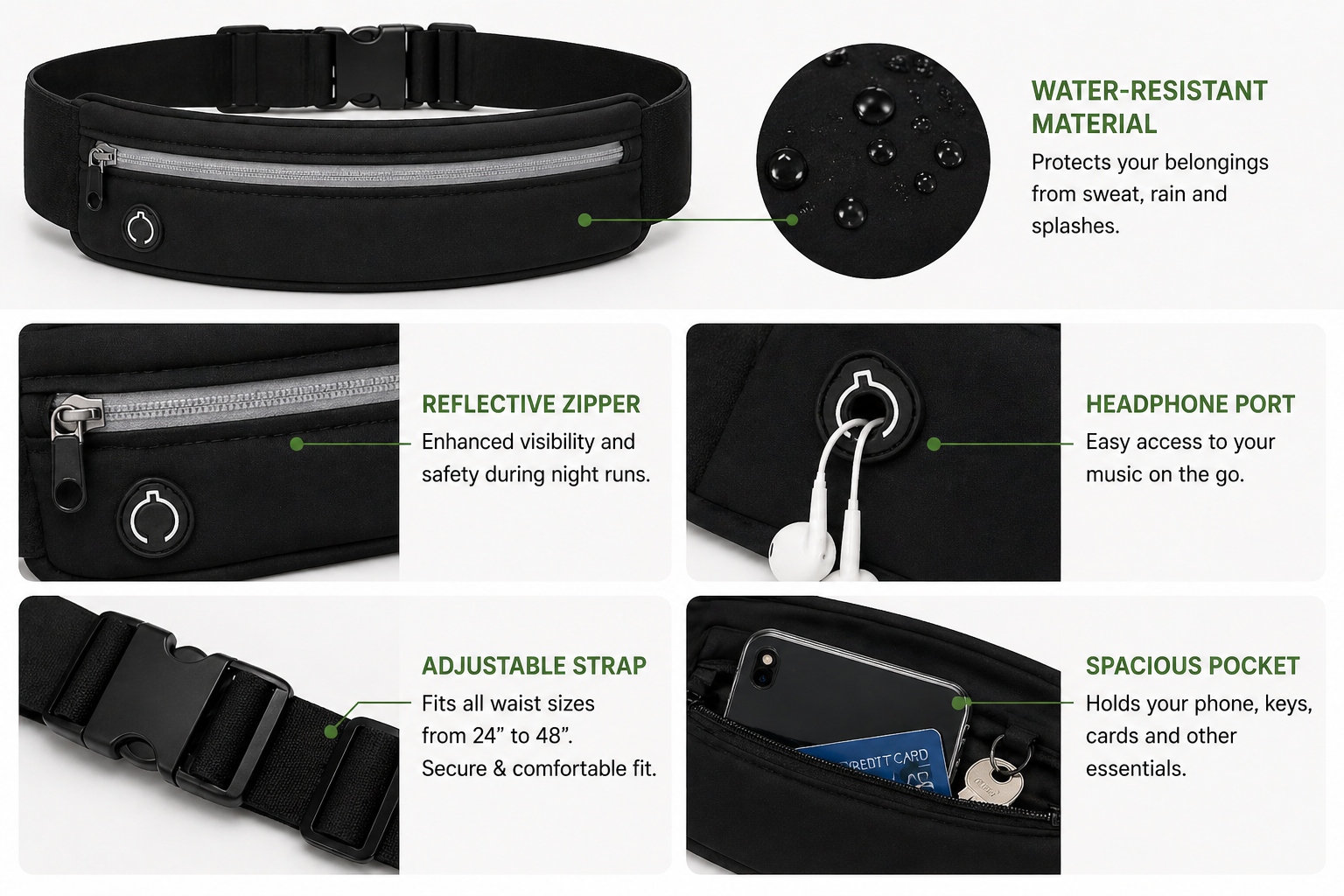 Hands-Free Running Belt – Secure & Comfortable